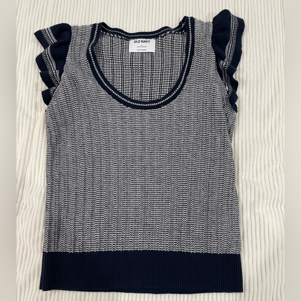 Old Navy Black and White Women's Blouse